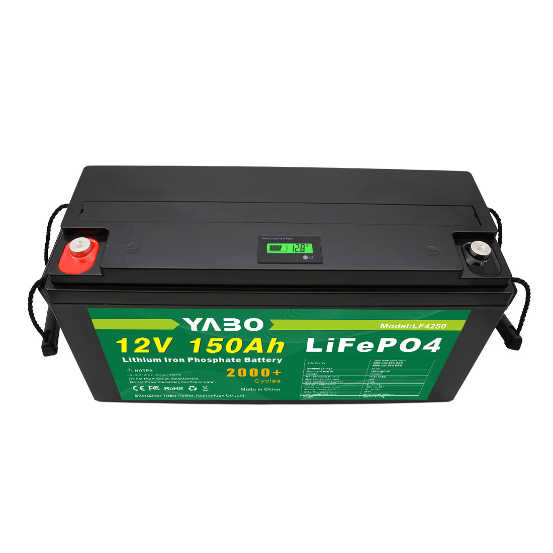 YABO 12V 150Ah LiFePO4 Batterij met Bluetooth voor Huisopslag